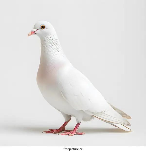 White Dove on White Background