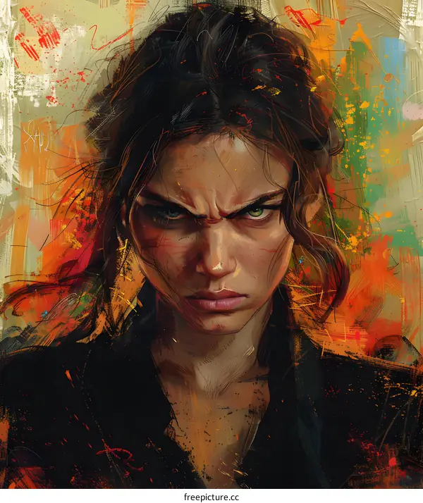 Fierce Gaze of a Warrior Woman