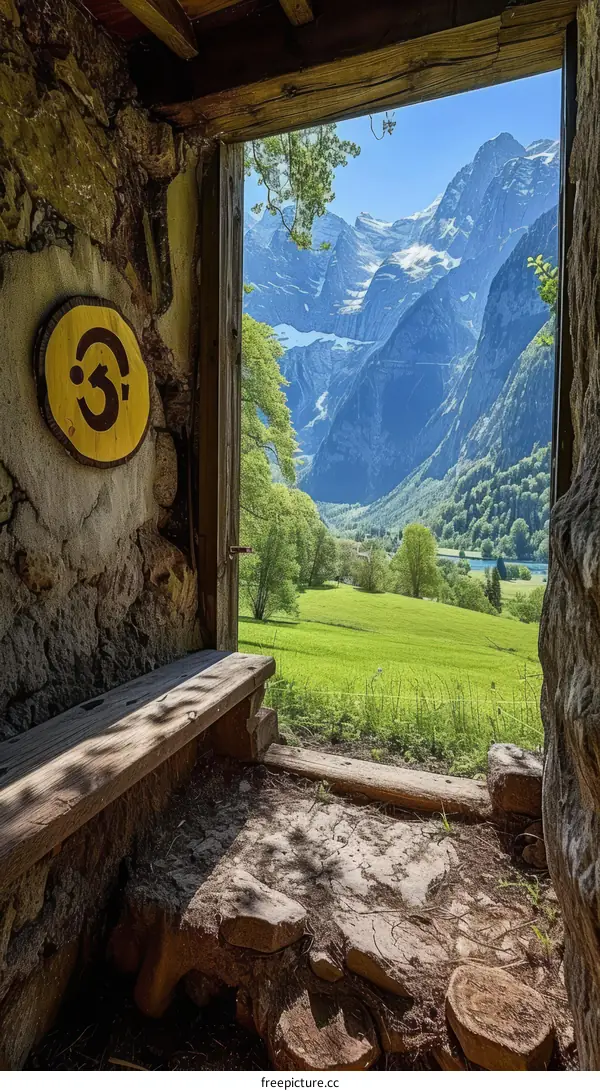 mountain hut with a view of the mountains