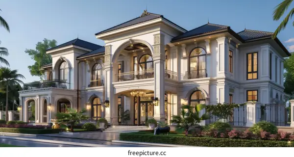 European-Style Mansion with Modern Architectural Design