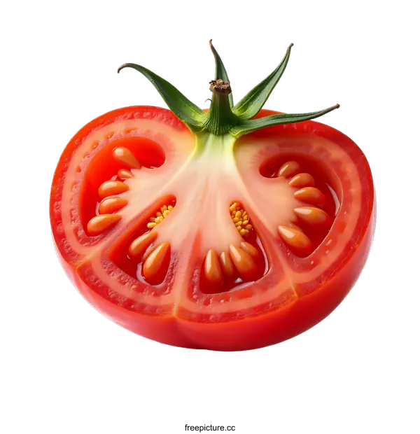 [Transparent Background PNG]Fresh Red Tomato Cut In Half With transparent background
