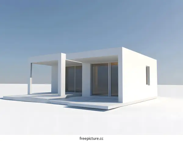 Modern Minimalist White House Design Illustration