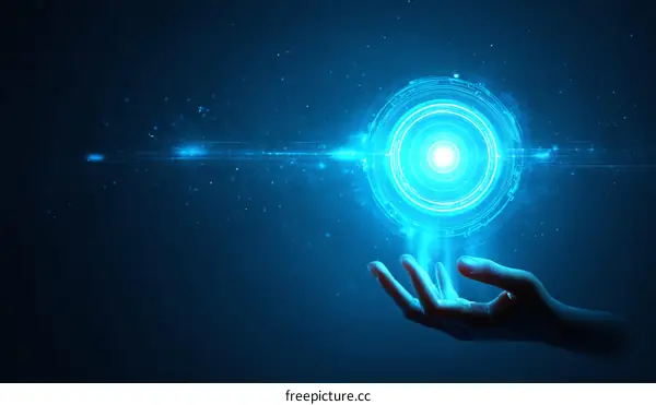 Hand Holding a Futuristic Energy Sphere