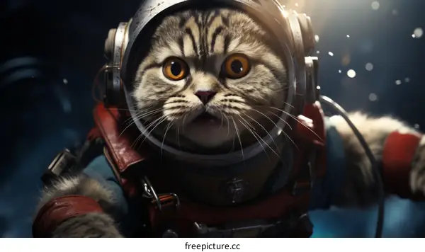 A cat wearing a spacesuit