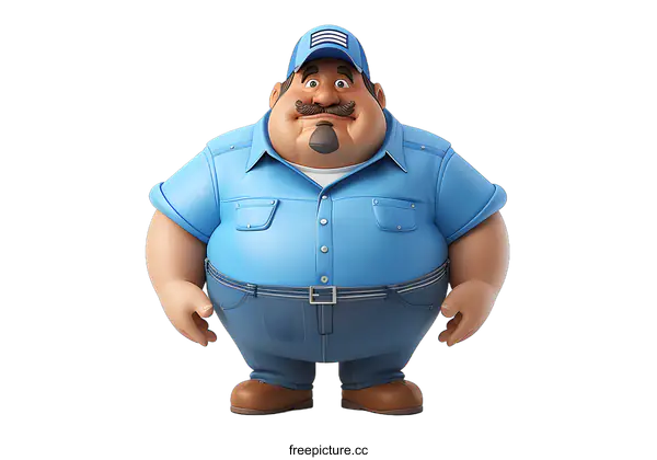 [Transparent Background PNG]Smiling Cartoon Worker Character