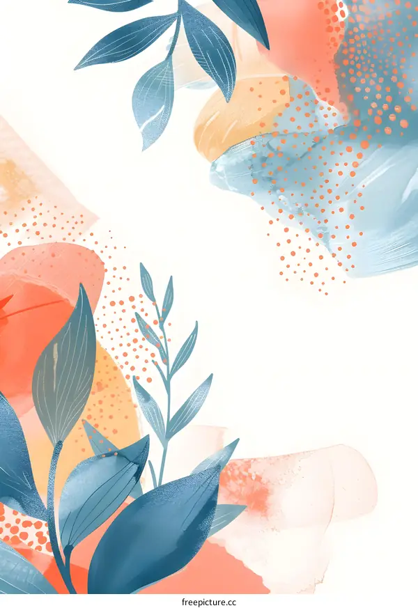 Abstract Watercolor Floral Border