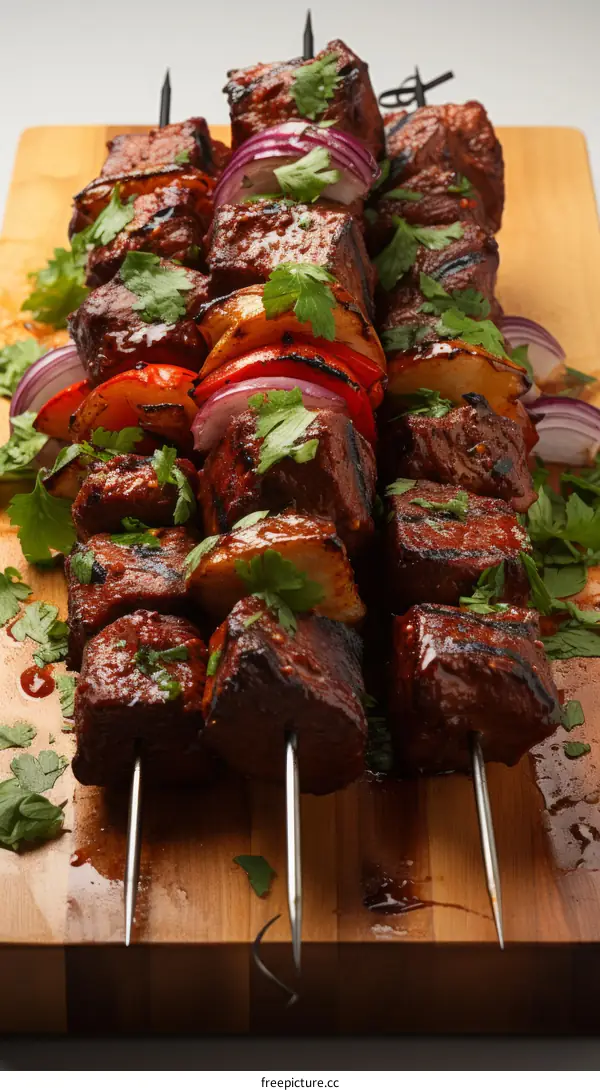 Beef Skewers with Cilantro Chimichurri
