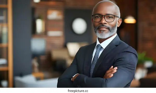 Confident Business Leader in Modern Office