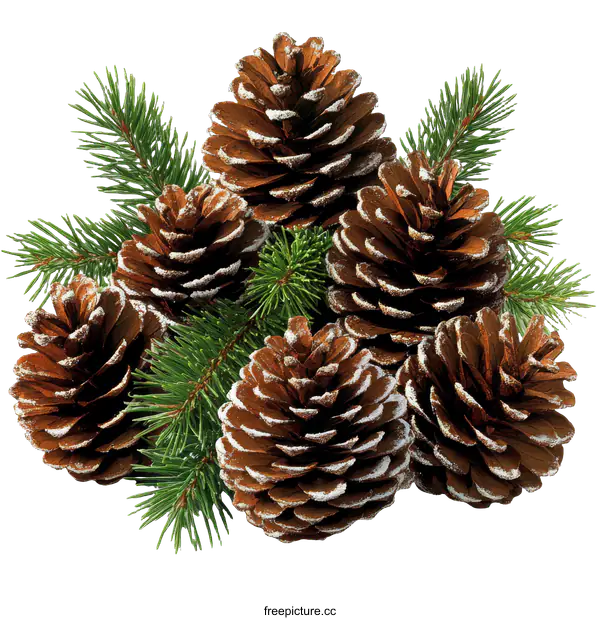 [Transparent Background PNG]Winter Pine Cones and Branches Arrangement