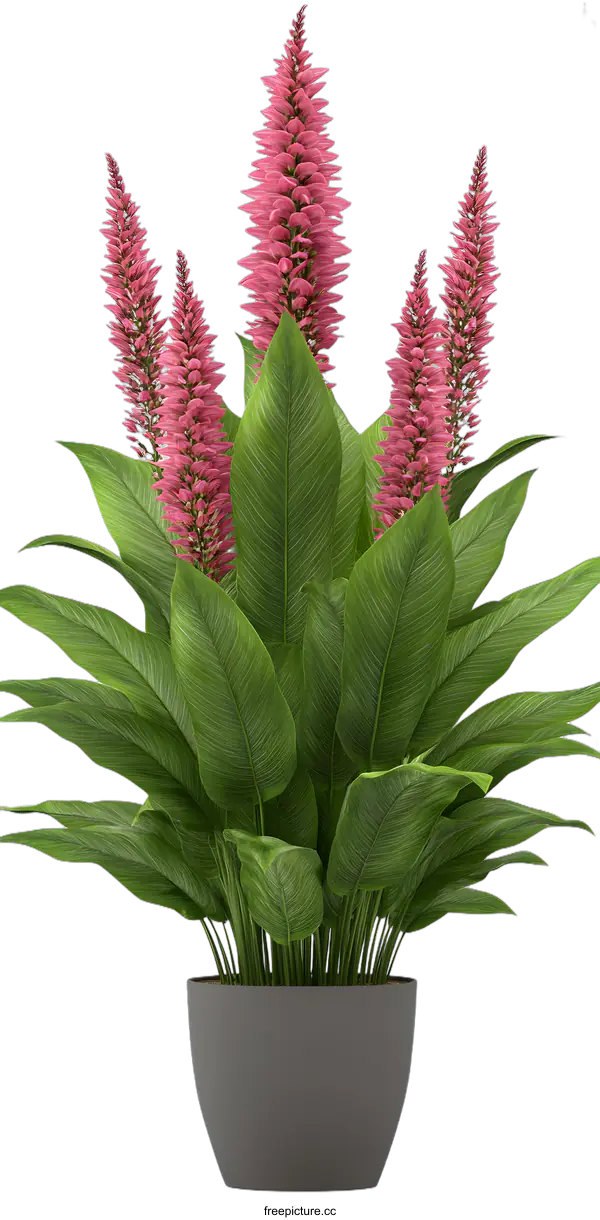 [Transparent Background PNG]Pink and Green Indoor Plant in Pot