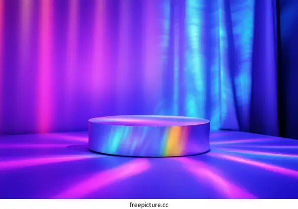 Neon Light Abstract Display Podium