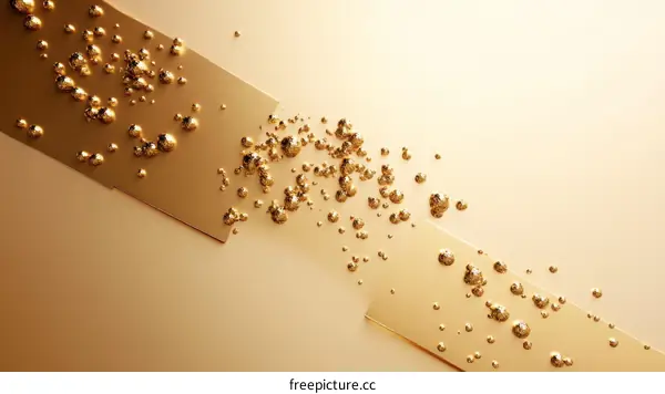 Abstract Gold Bubbles Geometric Background Design