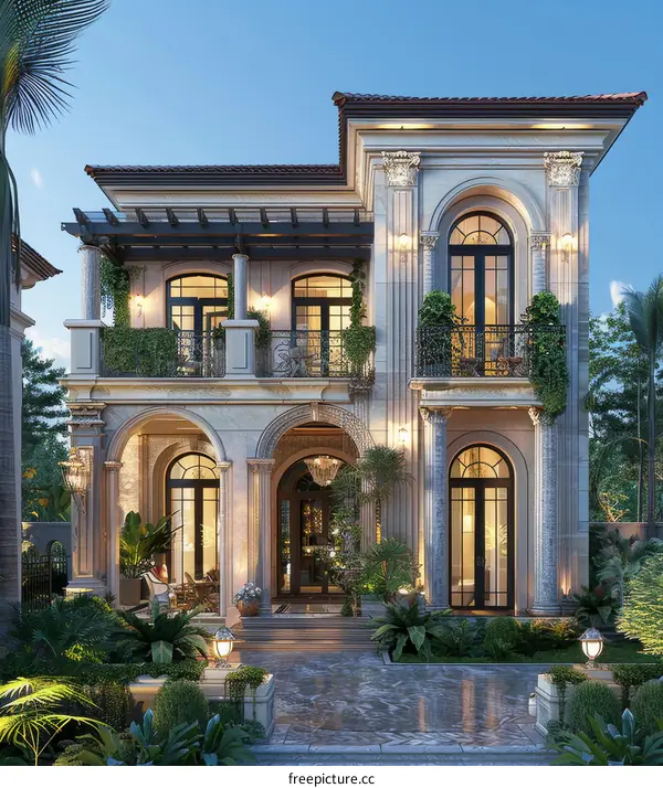 Elegant Colonial Style Mansion Exterior