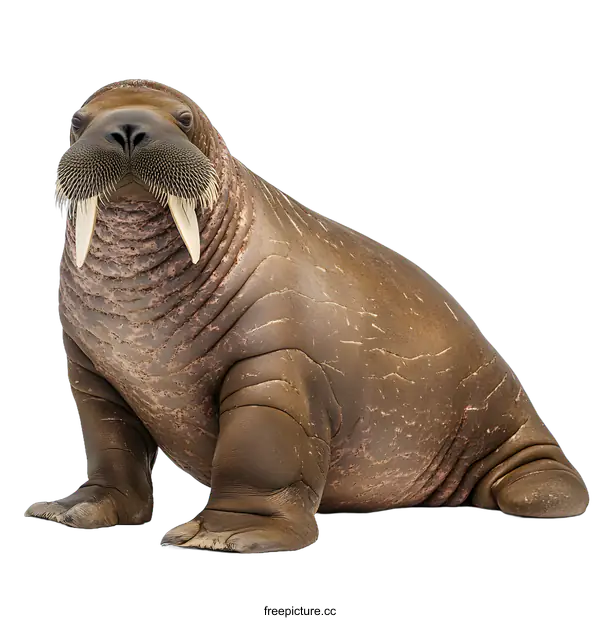 [Transparent Background PNG]Walrus Close Up with White Background