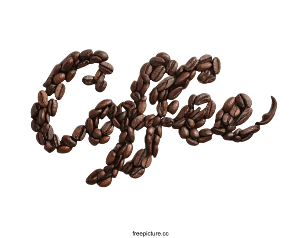 [Transparent Background PNG]Coffee Beans Spelled Coffee