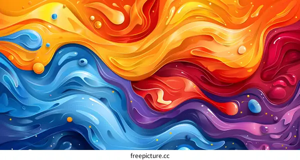 Colorful liquid flowing
