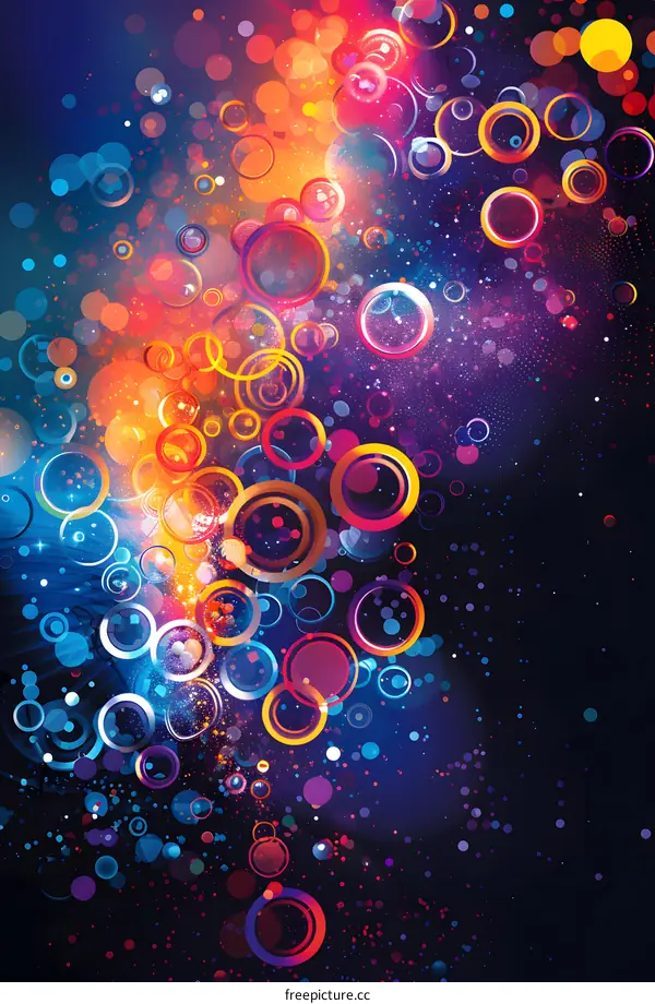 Colorful circles floating in space