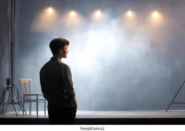 Studio Backdrop Scene with Person