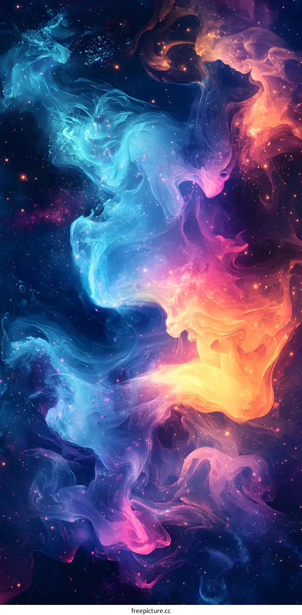 Abstract Space Galaxy Nebula with Colorful Swirls