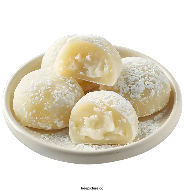 [Transparent Background PNG]Four pieces of Japanese mochi