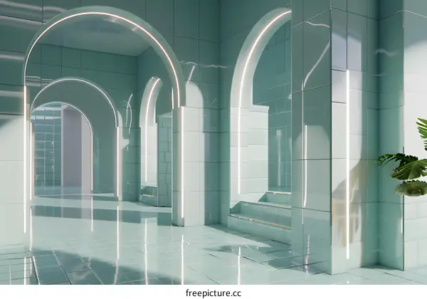 Minimalist  Green Archway  Interior  Design