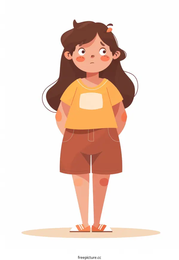 Little girl with worried expression