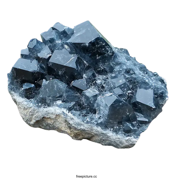 [Transparent Background PNG]Dark Blue Crystal Cluster Specimen