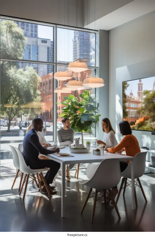 Multi-ethnic business people meeting in a modern office