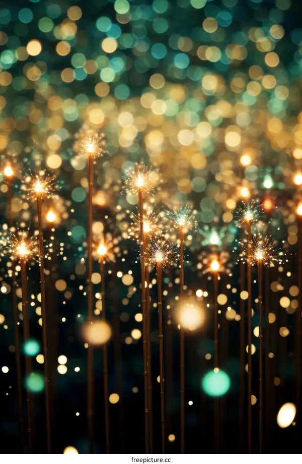 Glowing sparklers with blurred background