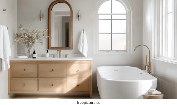 Modern Minimalist Light-Filled Bathroom