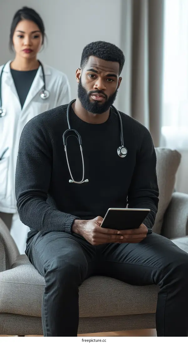 Medical Consultation Scene with Two Doctors