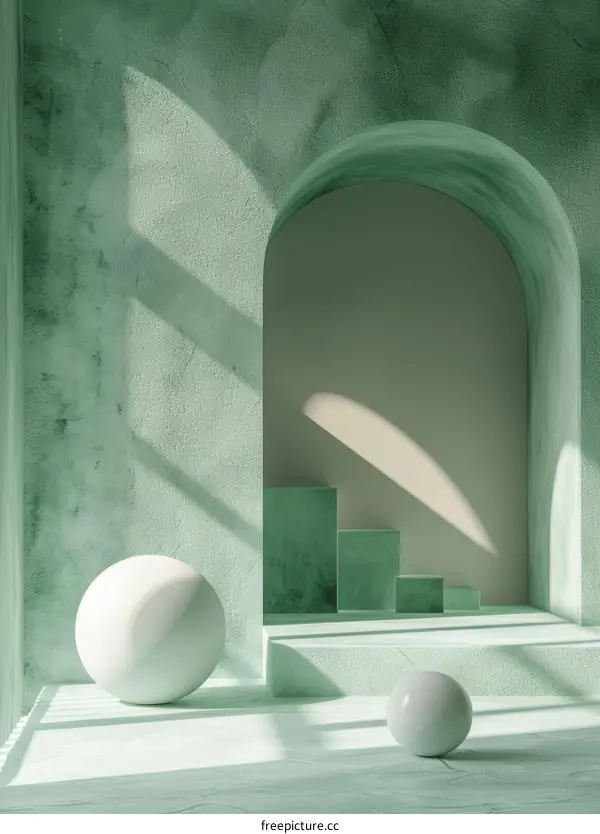 Abstract Art: Geometric Shapes and Arches in Harmony