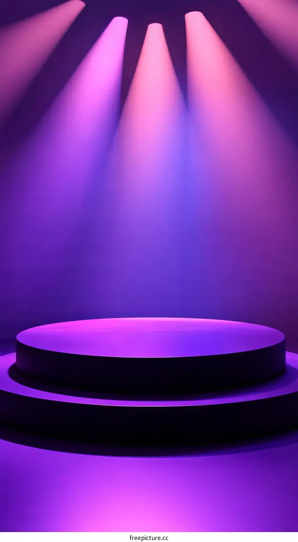 Purple Stage Podium with Spotlight