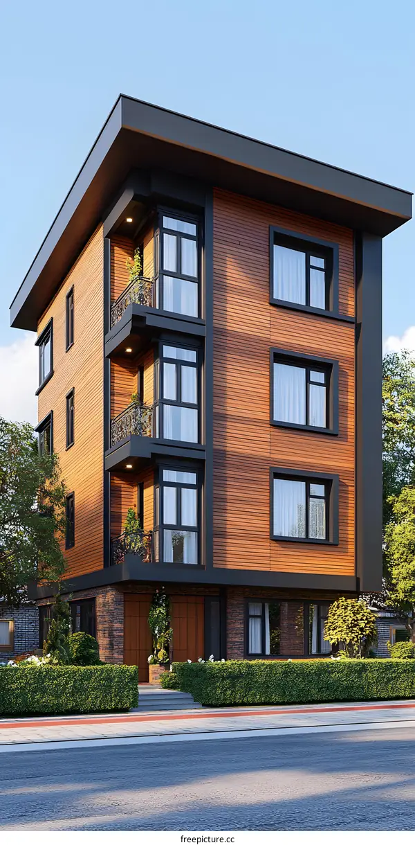 Modern House Design with Wooden Siding