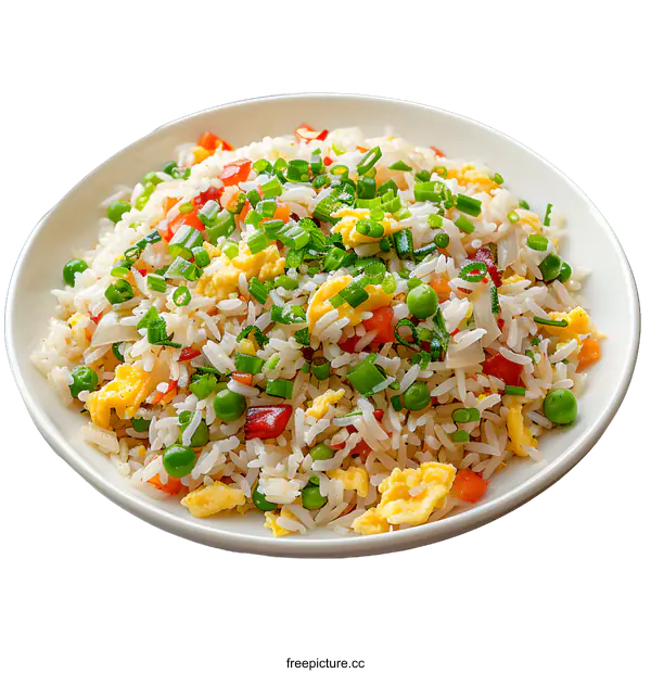[Transparent Background PNG]fried rice with vegetables and eggs