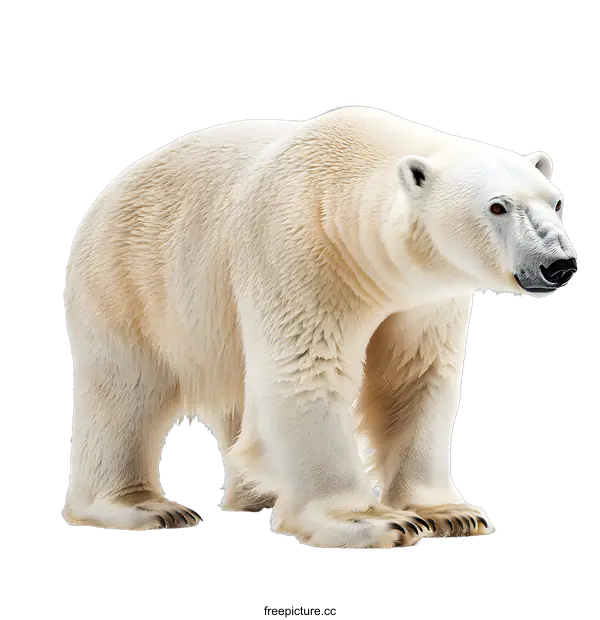 [Transparent Background PNG]Polar Bear Standing on White Background