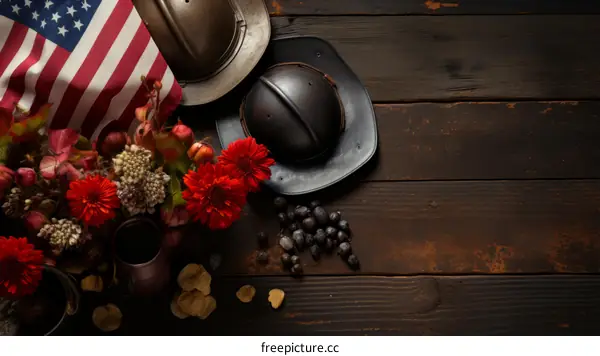 Patriotic American Military Still Life