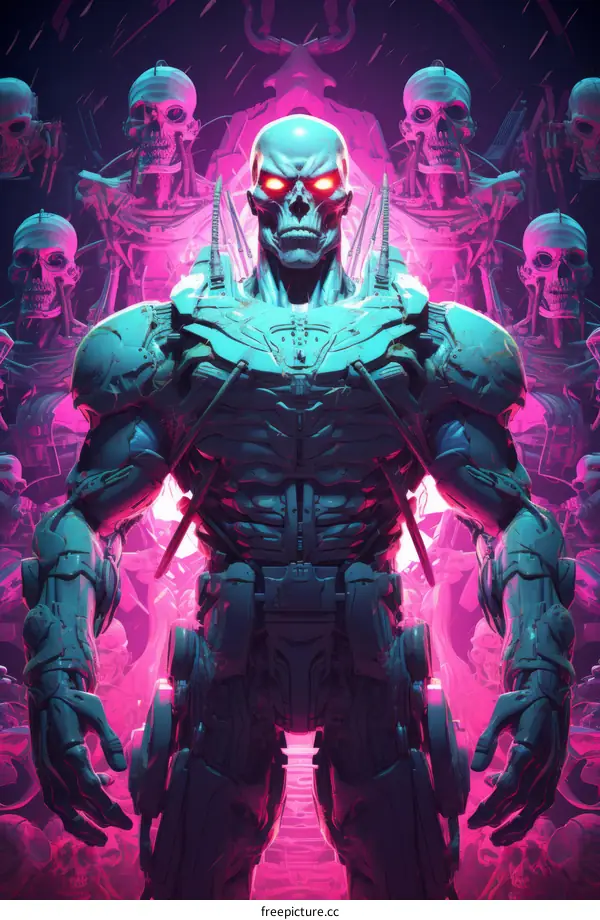 Fantasy Illustration of a Robot in Futuristic Armor