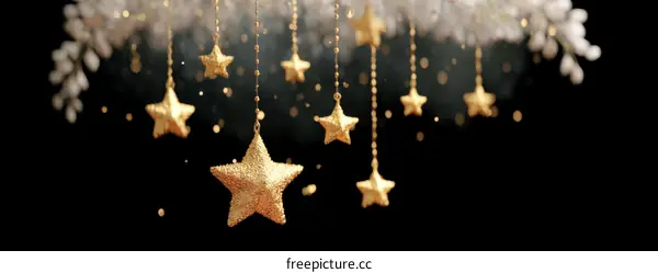 Golden Stars Hanging in the Night Sky