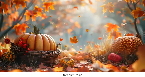 A bountiful harvest of pumpkins in the field