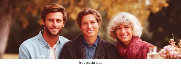 Happy Family Outdoor Autumn Portrait
