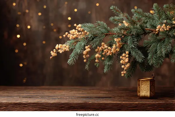 Christmas Decoration on Wooden Table