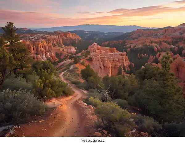 A winding road through Bryce Canyon National Park