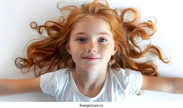 Portrait of a happy redheaded girl