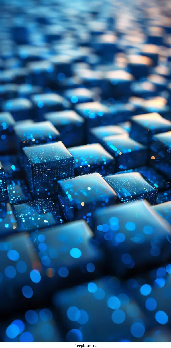 Blue Translucent 3D Cubes