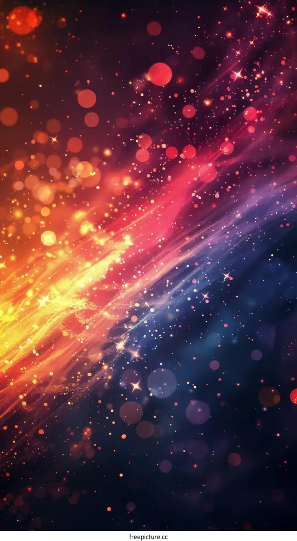 Celestial Beauty: Night Sky Aglow with Vibrant Lights