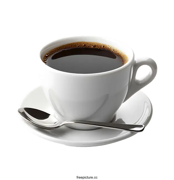 [Transparent Background PNG]A Cup of Black Coffee on White Background