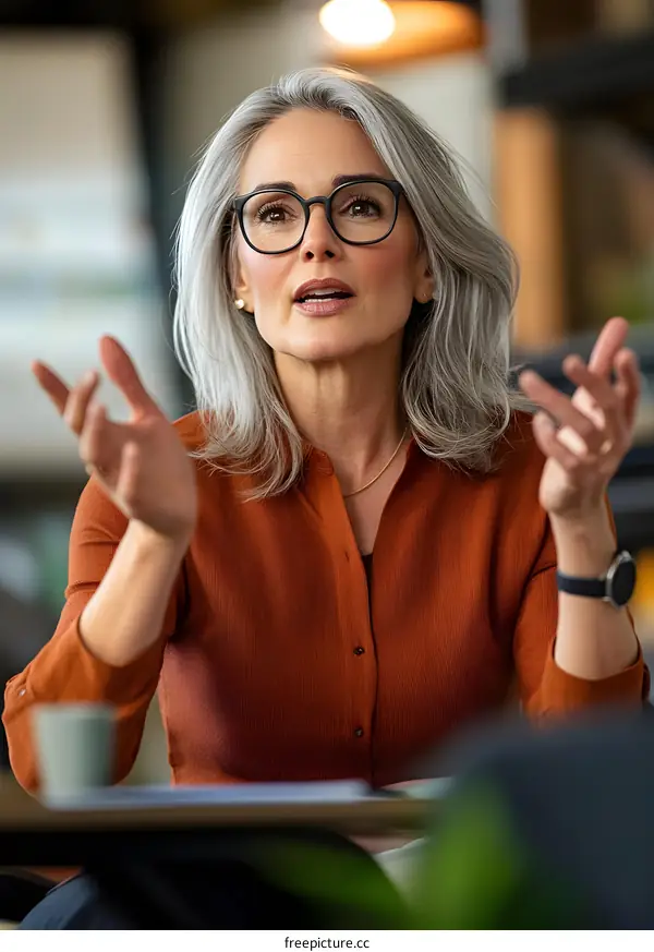 Professional Businesswoman Giving Presentation in Office