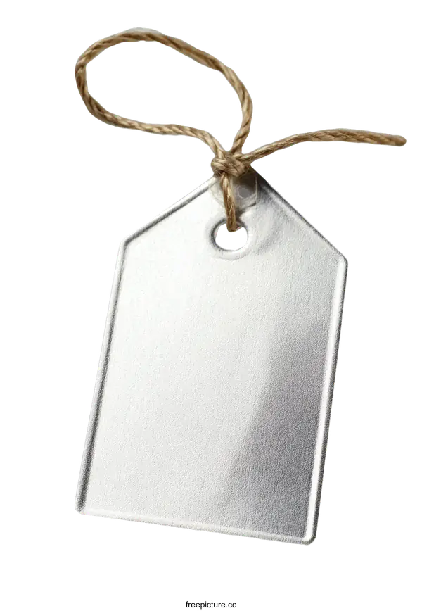 [Transparent Background PNG]Blank Metal Price Tag with Twine