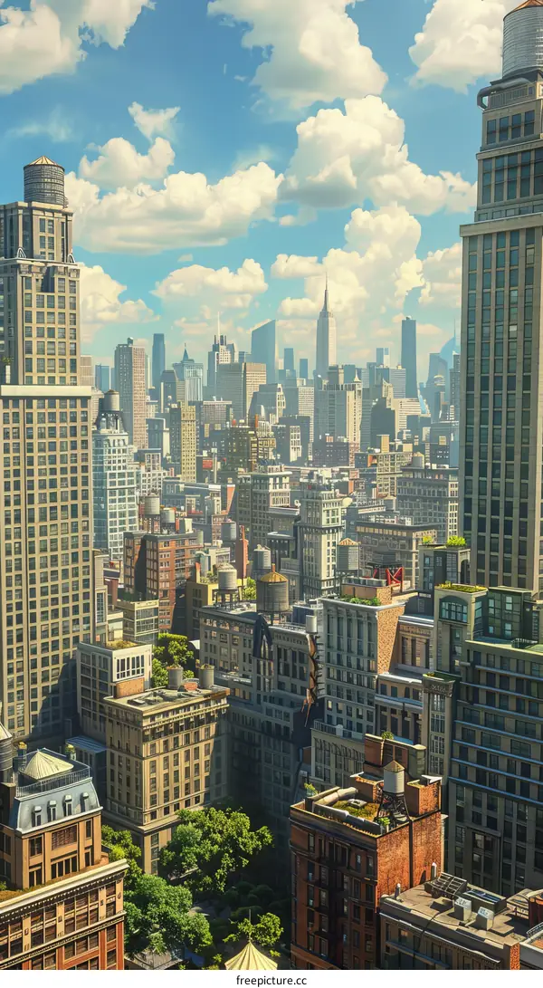 New York City Skyline Aerial View